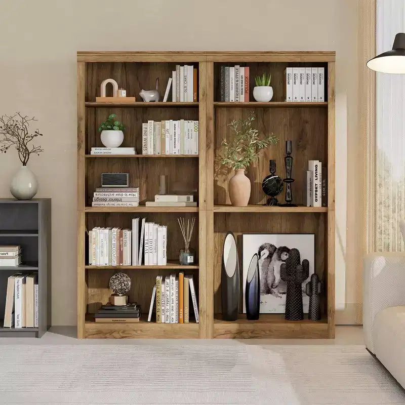 Libreria Alta 180 cm, Scaffale Aperto a 5 Ripiani per Ufficio Domestico, Moderna Libreria in Legno con Design Antiribaltamento, Scaffali Espositivi da Pavimento