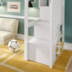 Letto a soppalco alto classico con scala