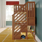 Letto a soppalco alto classico con scala