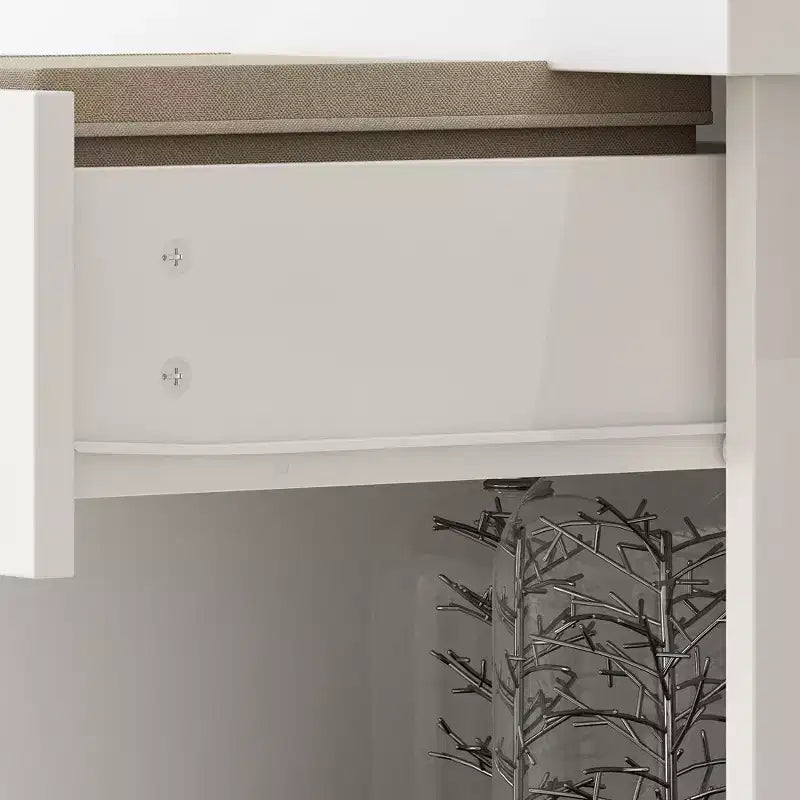 Famapy Vetrina Alta e Armadio Contenitore con Mensole Decorative + Cassetto, Versatile per Ambienti Domestici