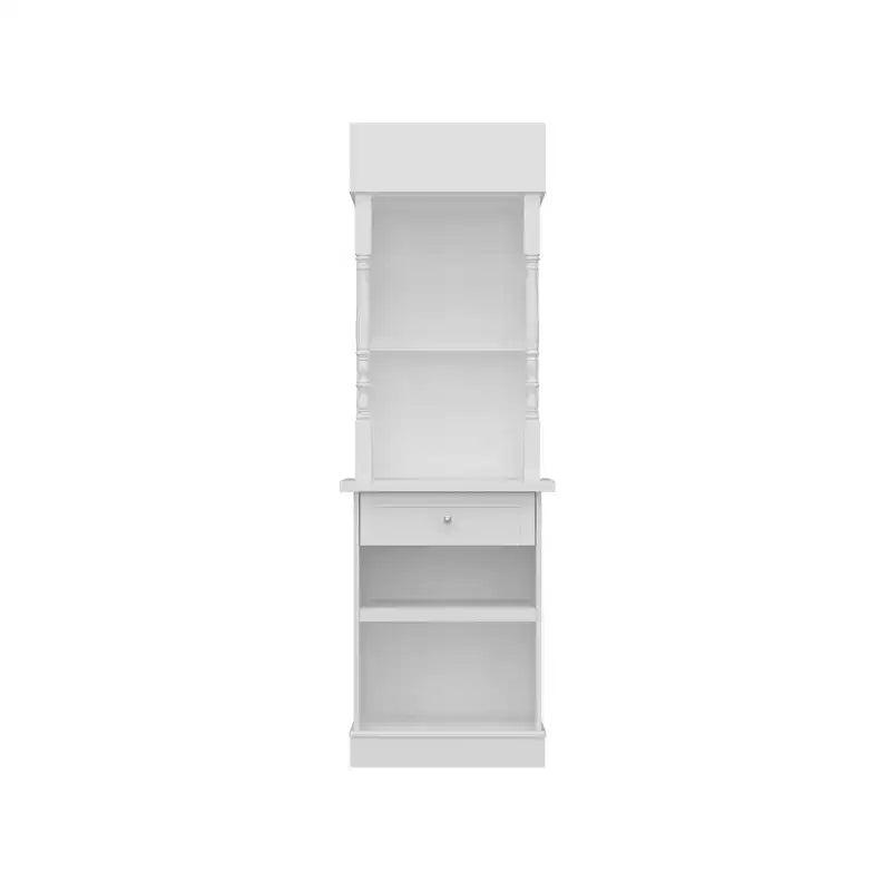 Famapy Vetrina Alta e Armadio Contenitore con Mensole Decorative + Cassetto, Versatile per Ambienti Domestici