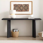 Tavolino Consolle Minimalista in Legno con Gambe Geometriche, Tavolo da Ingresso in Legno Stile Fattoria per Soggiorno e Ingresso