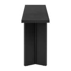 Tavolino Consolle Minimalista in Legno con Gambe Geometriche, Tavolo da Ingresso in Legno Stile Fattoria per Soggiorno e Ingresso