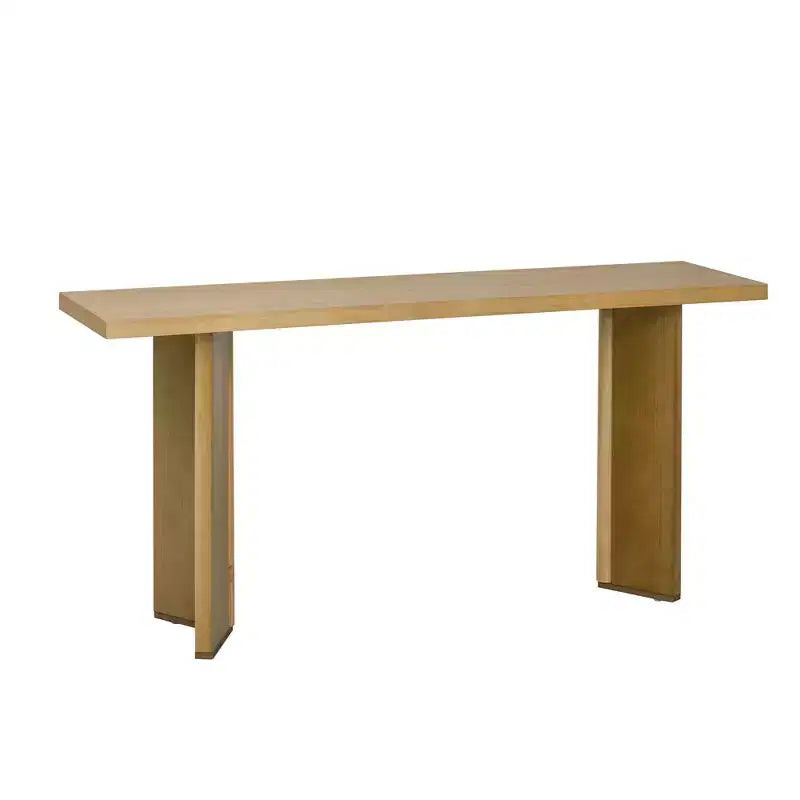 Tavolino Consolle Minimalista in Legno con Gambe Geometriche, Tavolo da Ingresso in Legno Stile Fattoria per Soggiorno e Ingresso