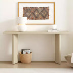 Tavolino Consolle Minimalista in Legno con Gambe Geometriche, Tavolo da Ingresso in Legno Stile Fattoria per Soggiorno e Ingresso