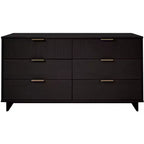 Cassettiera doppia moderna GDFStudio Biljon 55 "Glam" con 6 cassetti