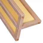 Consolle in Rattan con Contenitore, Tavolo Stretto da Ingresso in Legno per Soggiorno e Corridoio