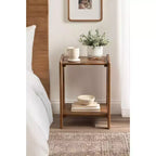 Tavolino in legno Kate and Laurel Aarstad, 16x14x22, Noce Marrone