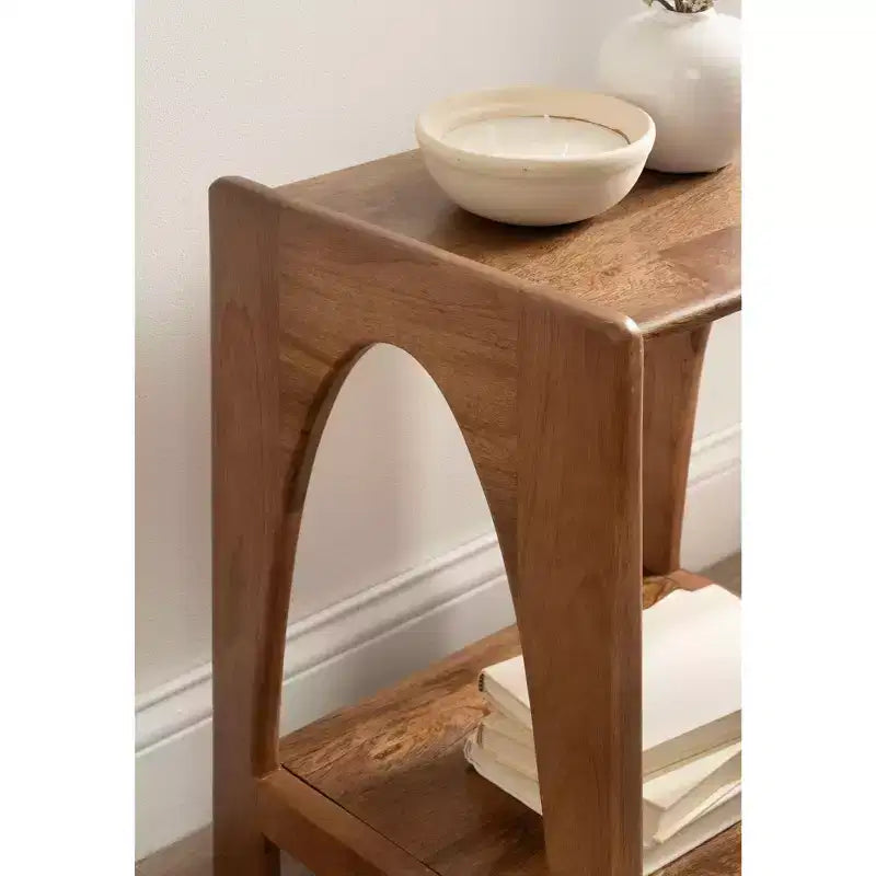 Tavolino in legno Kate and Laurel Aarstad, 16x14x22, Noce Marrone