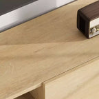 Mobile TV in stile industriale con due cassetti, adatto per TV da 80 pollici, mobile multimediale in legno per salotti