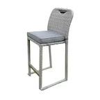 Set di 6 sedie da bar Royal Hampton, cuscino spesso, struttura in vimini grigio