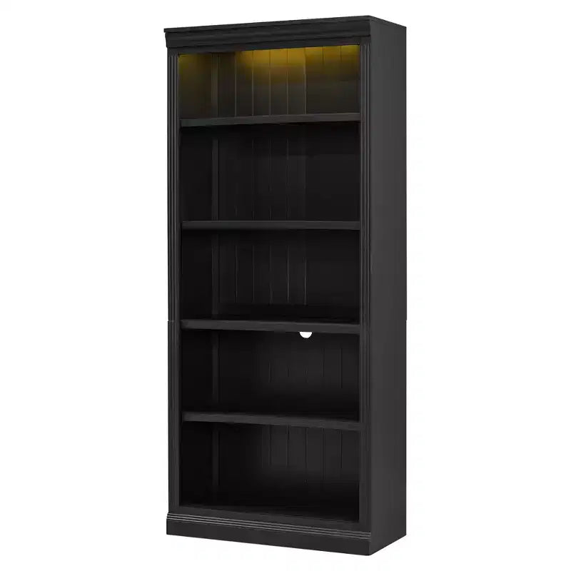Libreria alta Polibi con ripiani regolabili e striscia luminosa USB