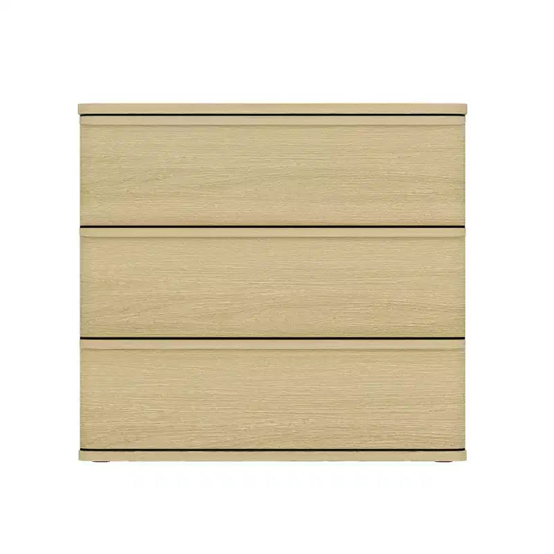 GDFStudio Corral 26 Comodino moderno in legno a 3 cassetti con angoli arrotondati