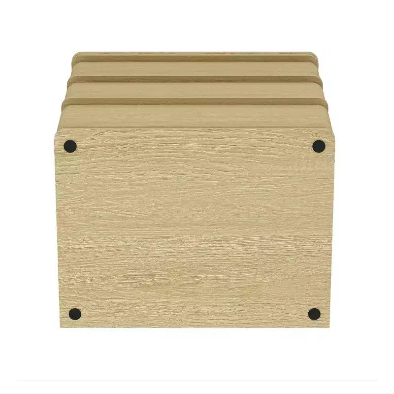 GDFStudio Corral 26 Comodino moderno in legno a 3 cassetti con angoli arrotondati