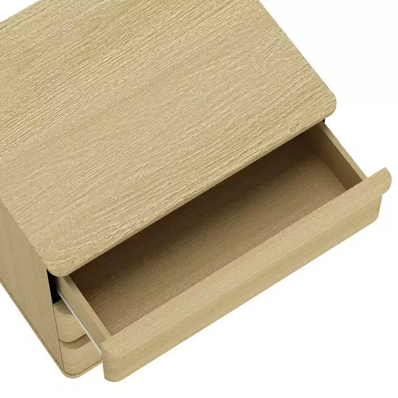 GDFStudio Corral 26 Comodino moderno in legno a 3 cassetti con angoli arrotondati