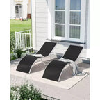 COZONY Set di 2 Sedie a Sdraio per Esterni, Poltrone Reclinabili Resistenti alle Intemperie con Tessuto Textilene a Rete per Piscina Giardino e Cortile