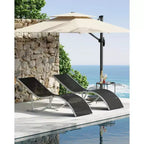 COZONY Set di 2 Sedie a Sdraio per Esterni, Poltrone Reclinabili Resistenti alle Intemperie con Tessuto Textilene a Rete per Piscina Giardino e Cortile