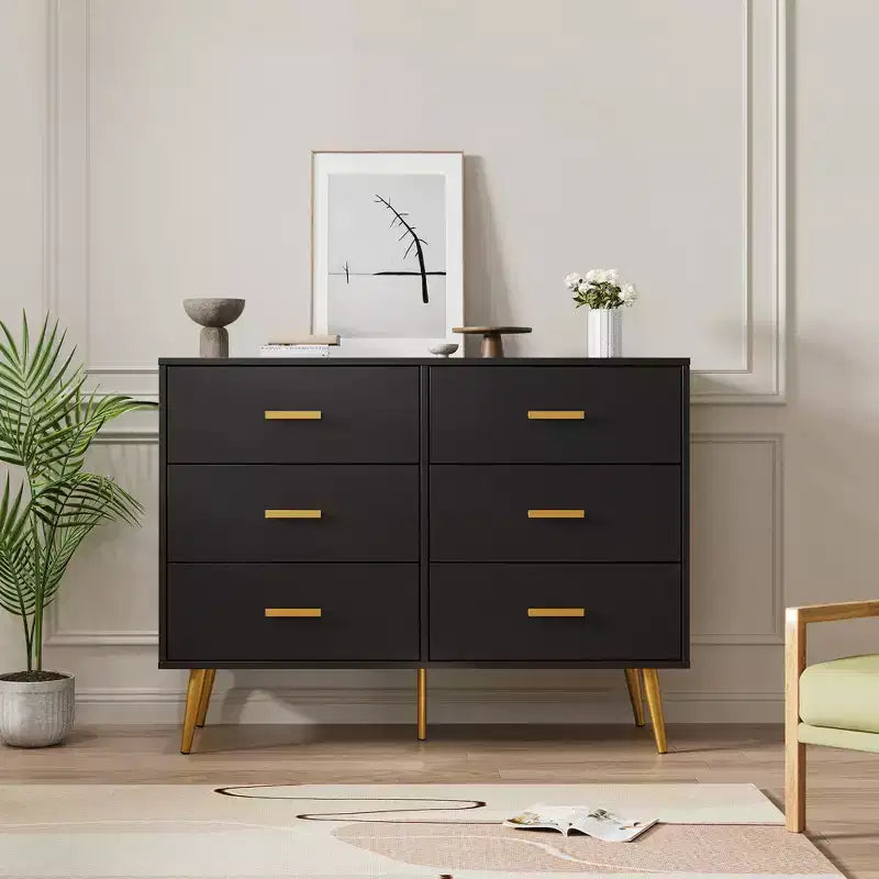 COZONY Consolle con 6 cassetti, Cassettiera alta con cassetti, Organizzatore di archiviazione a torre per camera da letto, armadio, soggiorno, corridoio e ingresso