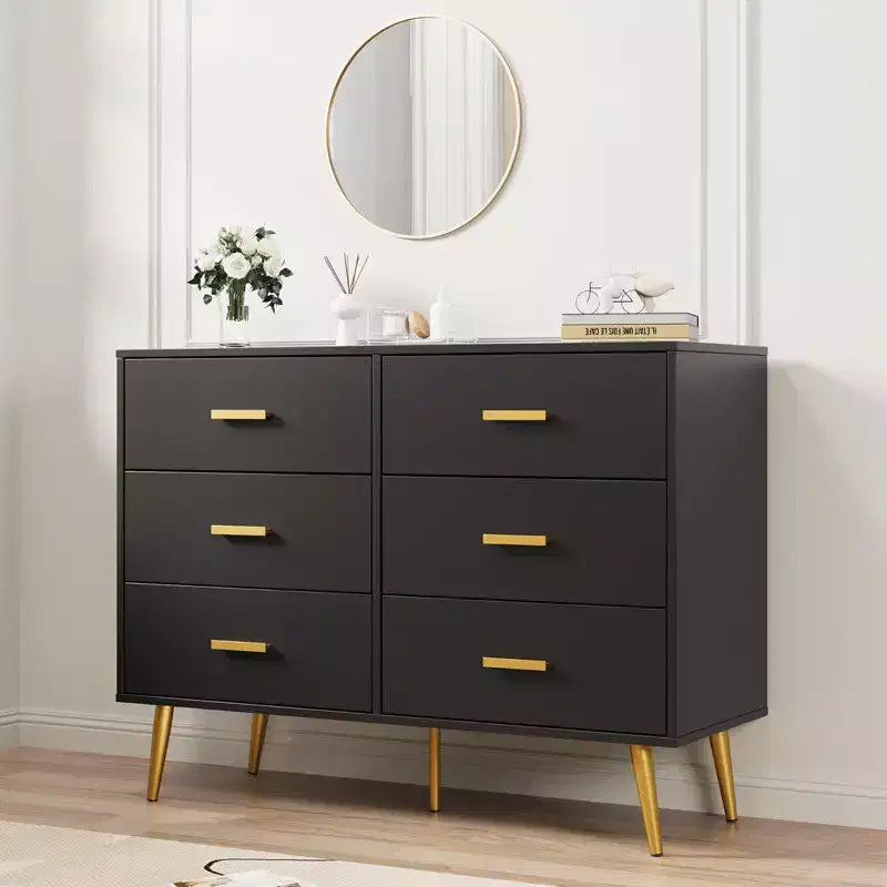 COZONY Consolle con 6 cassetti, Cassettiera alta con cassetti, Organizzatore di archiviazione a torre per camera da letto, armadio, soggiorno, corridoio e ingresso