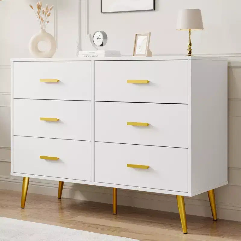 COZONY Consolle con 6 cassetti, Cassettiera alta con cassetti, Organizzatore di archiviazione a torre per camera da letto, armadio, soggiorno, corridoio e ingresso