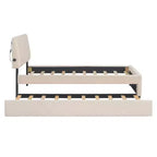 GDFStudio Walton Letto Imbottito a Piattaforma in Pile Teddy con Rotelle Estraibili e Luci a LED, Misura Matrimoniale