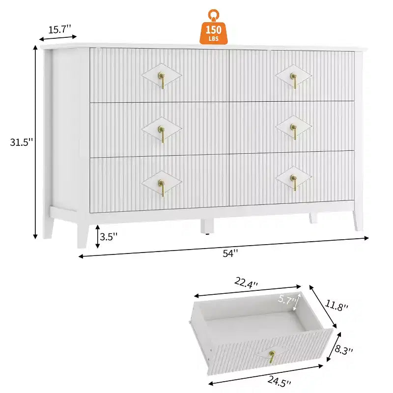 Cassettiera a sei cassetti per camera da letto, utilizzabile come porta TV, mobiletto contenitore in legno, adatta per camere da letto, soggiorni e corridoi
