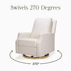Poltrona reclinabile e girevole Namesake Crewe Electronic - Eco-tessuto color crema ad alte prestazioni