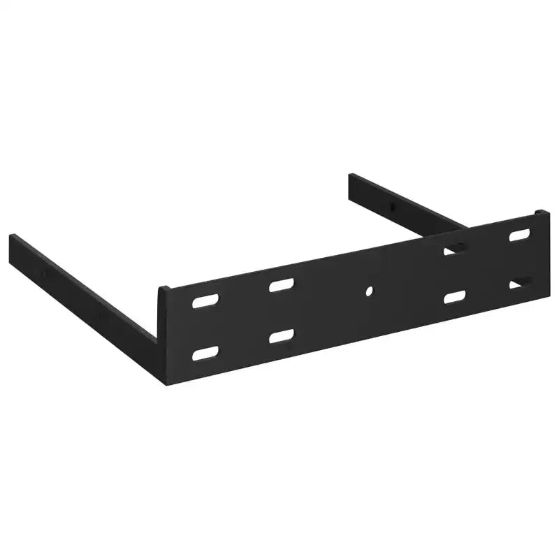 Set 2 Mensole Angolari a Nido d'Ape in MDF, Metallo, Effetto Rovere 25x25x3.8 cm