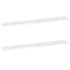 Mensola da parete set di 2 MDF bianco lucido Media Montaggio a parete