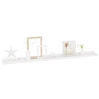 Mensola da parete set di 2 MDF bianco lucido Media Montaggio a parete