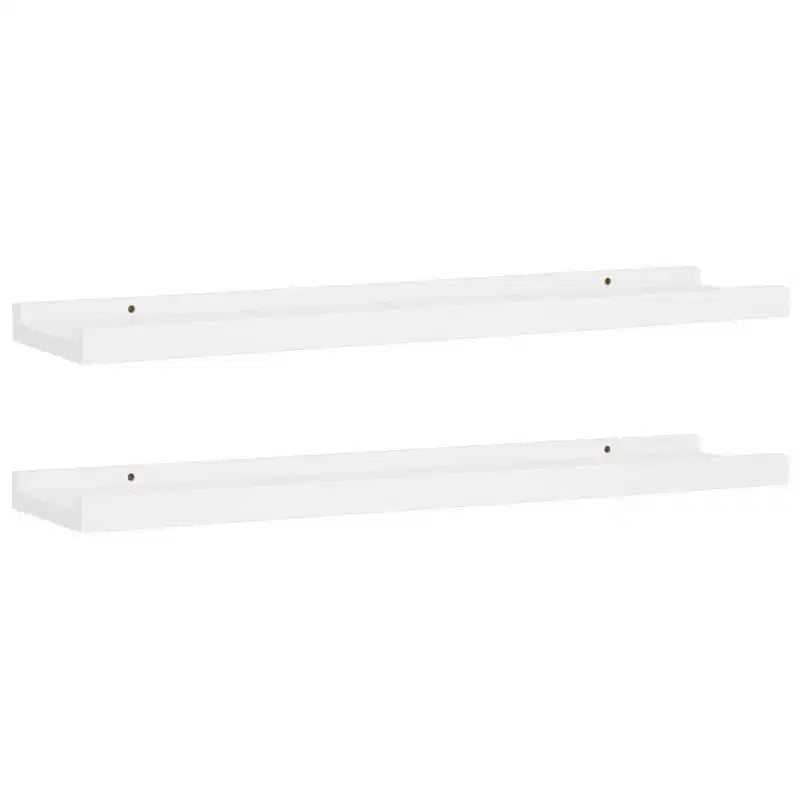 Set di 2 mensole da parete Frame Ledge, in MDF bianco, 60 x 8,9 x 3 cm