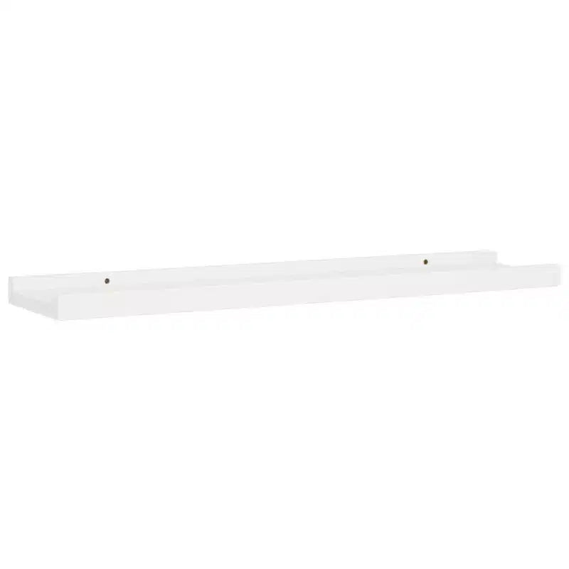 Set di 2 mensole da parete Frame Ledge, in MDF bianco, 60 x 8,9 x 3 cm