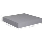 Set di 2 Mensole da Muro Grigie in MDF 23x23,5x3,8 cm Mensola da Muro Quadrata