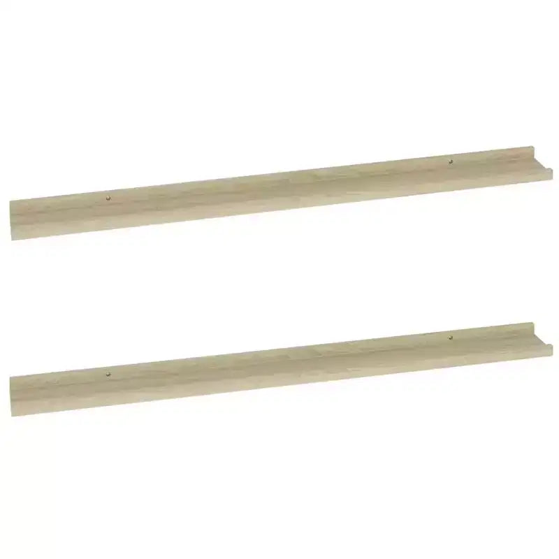 Set di 2 mensole da parete grandi sospese in MDF colore rovere Sonoma