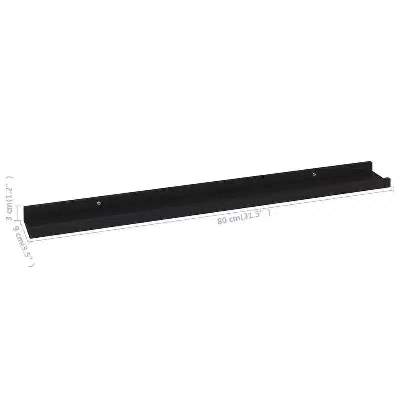 Mensola a muro set da 4 MDF nero intarsi decorativi medi