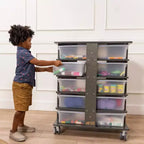 Torre Portaoggetti Mobile a 20 Scomparti ECR4Kids e 20 Contenitori, 5x4, Mobili per Bambini