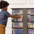 Torre Portaoggetti Mobile a 20 Scomparti ECR4Kids e 20 Contenitori, 5x4, Mobili per Bambini