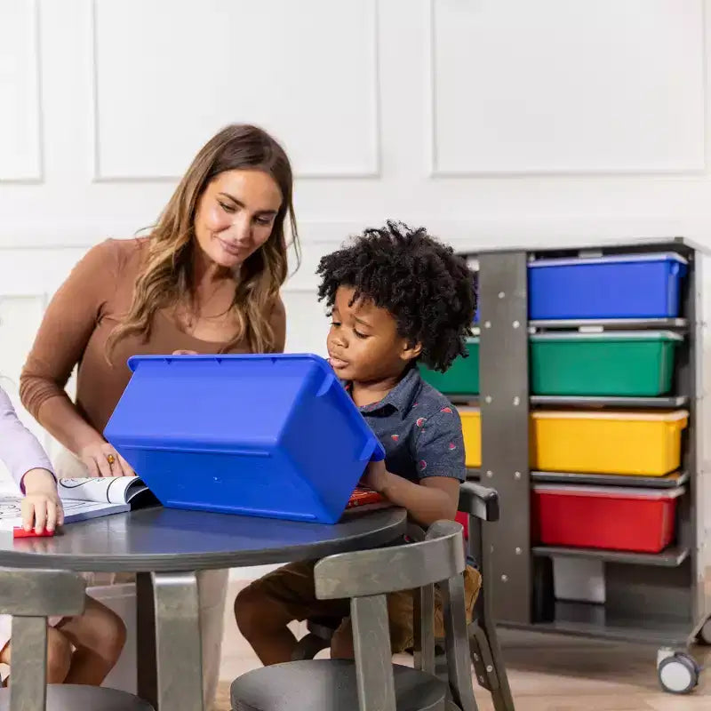 Torre Portaoggetti Mobile a 20 Scomparti ECR4Kids e 20 Contenitori, 5x4, Mobili per Bambini