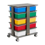 ECR4Kids 20-Compartment Mobile Storage Tower and 20 Cubby Bins, 5x4, Kids Furniture