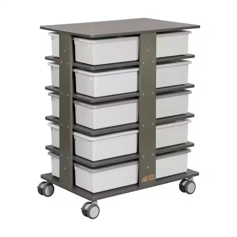 Torre Portaoggetti Mobile a 20 Scomparti ECR4Kids e 20 Contenitori, 5x4, Mobili per Bambini