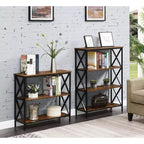 HomeStock - Scaffale portafotolibri in legno multistrato marrone con 4 ripiani, altezza 71 H