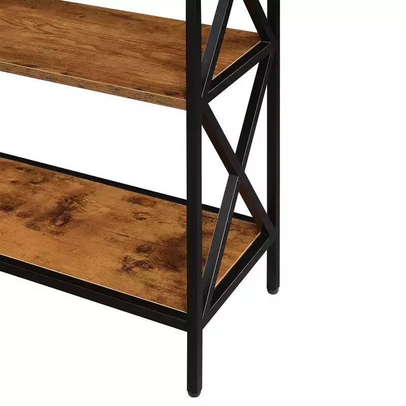 HomeStock - Scaffale portafotolibri in legno multistrato marrone con 4 ripiani, altezza 71 H