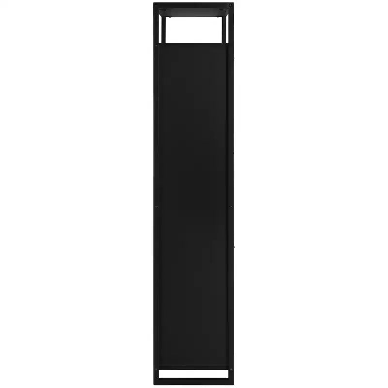 Scarpiera a 3 ante eHemco con ripiano, organizer moderno, struttura in metallo nero, 3 cassetti a ribalta