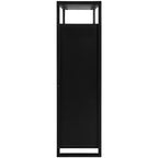 eHemco Scarpiera a 2 ante con 4 ripiani, organizer moderno, struttura in metallo nero, 2 cassetti a ribalta