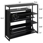 eHemco Scarpiera a 2 ante con 4 ripiani, organizer moderno, struttura in metallo nero, 2 cassetti a ribalta