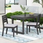 Sedia da pranzo in teak per esterni, sedia senza braccioli imbottita, adatta per patii, esterni, ponti, portici, cortili, balconi