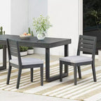 Sedia da pranzo in teak per esterni, sedia senza braccioli imbottita, adatta per patii, esterni, ponti, portici, cortili, balconi
