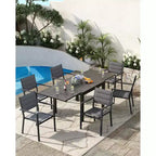 Sedie impilabili da giardino, sedie da pranzo per esterni in lega di alluminio con braccioli, seduta ampia, adatte per balconi, giardini e cortili.