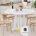 Tavolo da pranzo rotondo per 4-6 persone, tavolo da pranzo da 120 cm con base a piedistallo in legno (solo tavolo)