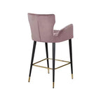 Meridian Furniture, Sgabello Luxe in velluto rosa, Set da 2